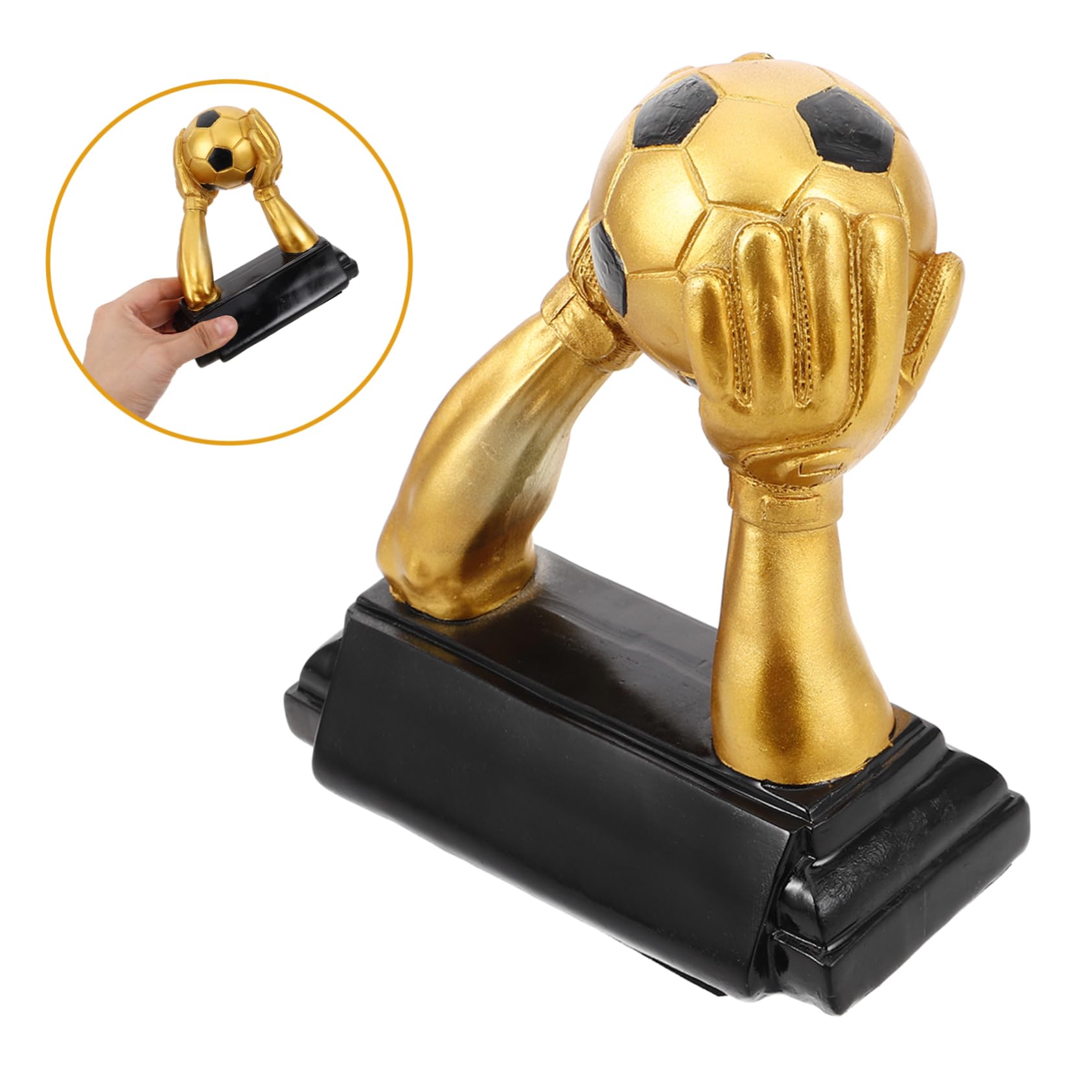 Abaodam Trofeo de Fútbol Base Ancha y Diseño de Mano de Resina para Celebrar Logros en Torneos Escolares y Competiciones Locales