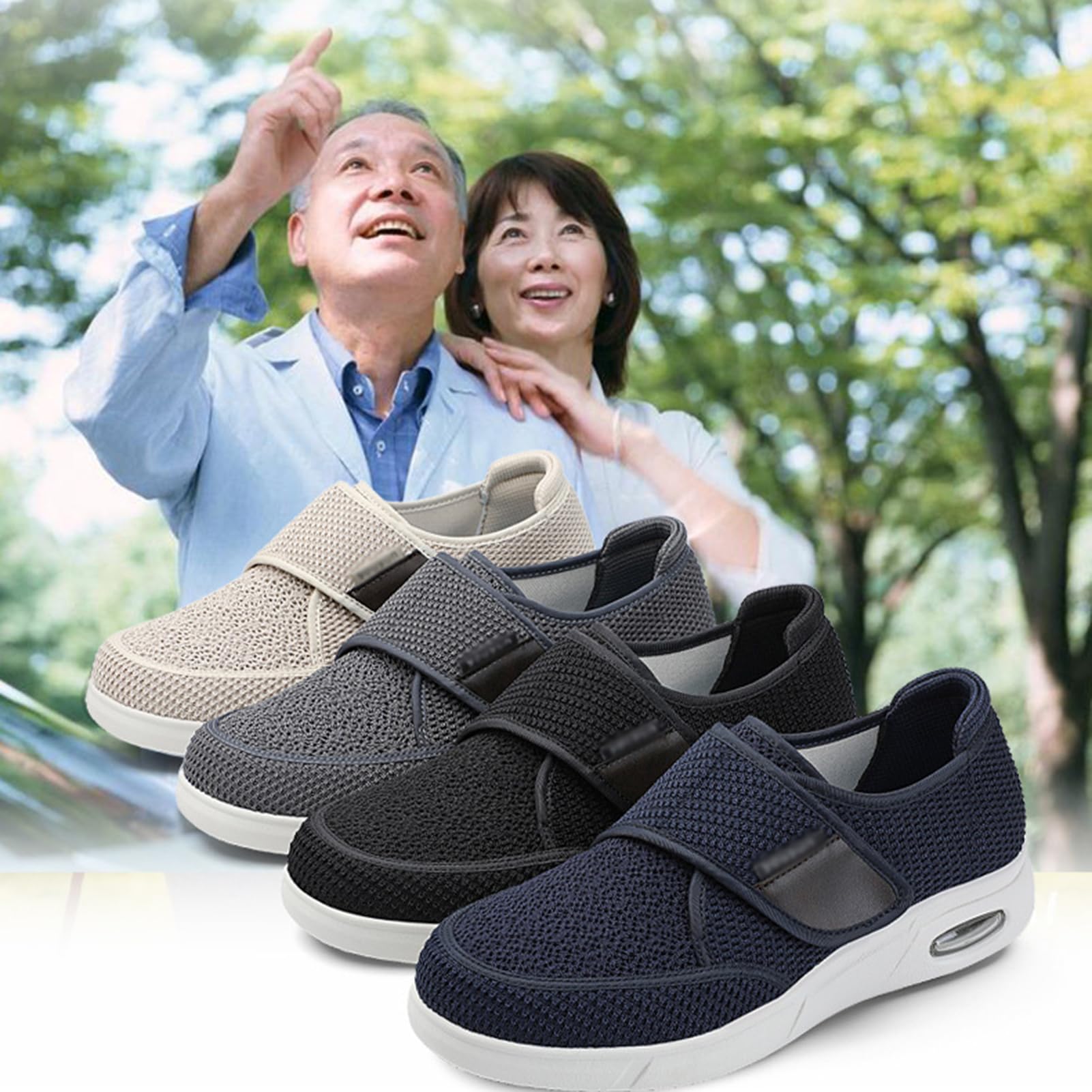 Buty dla cukrzyków, dla mężczyzn i kobiet, na lato, szerokie dopasowanie, ortopedyczne, hallux valgus, buty zdrowotne, oddychająca tkanina siatkowa, buty dla seniorów, dla opuchniętych stóp