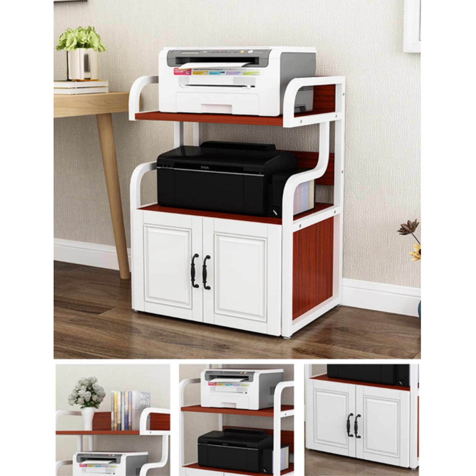 Stampante Piedistallo Supporto for stampante a 3 livelli, tavolo for for ufficio domestico con ripiano, rack for 21,6 X 15,7 32,2 pollici