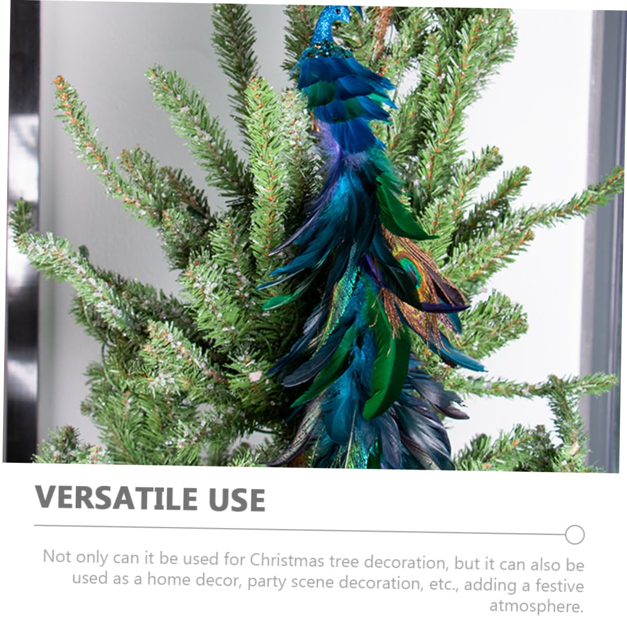 2 Stücke Pfauen-Vogel Clip Simulation Vogel Ornament Für Weihnachtsbaum Dekoration Glitzer Weihnachtsdeko Clip Für Girlanden Kranz