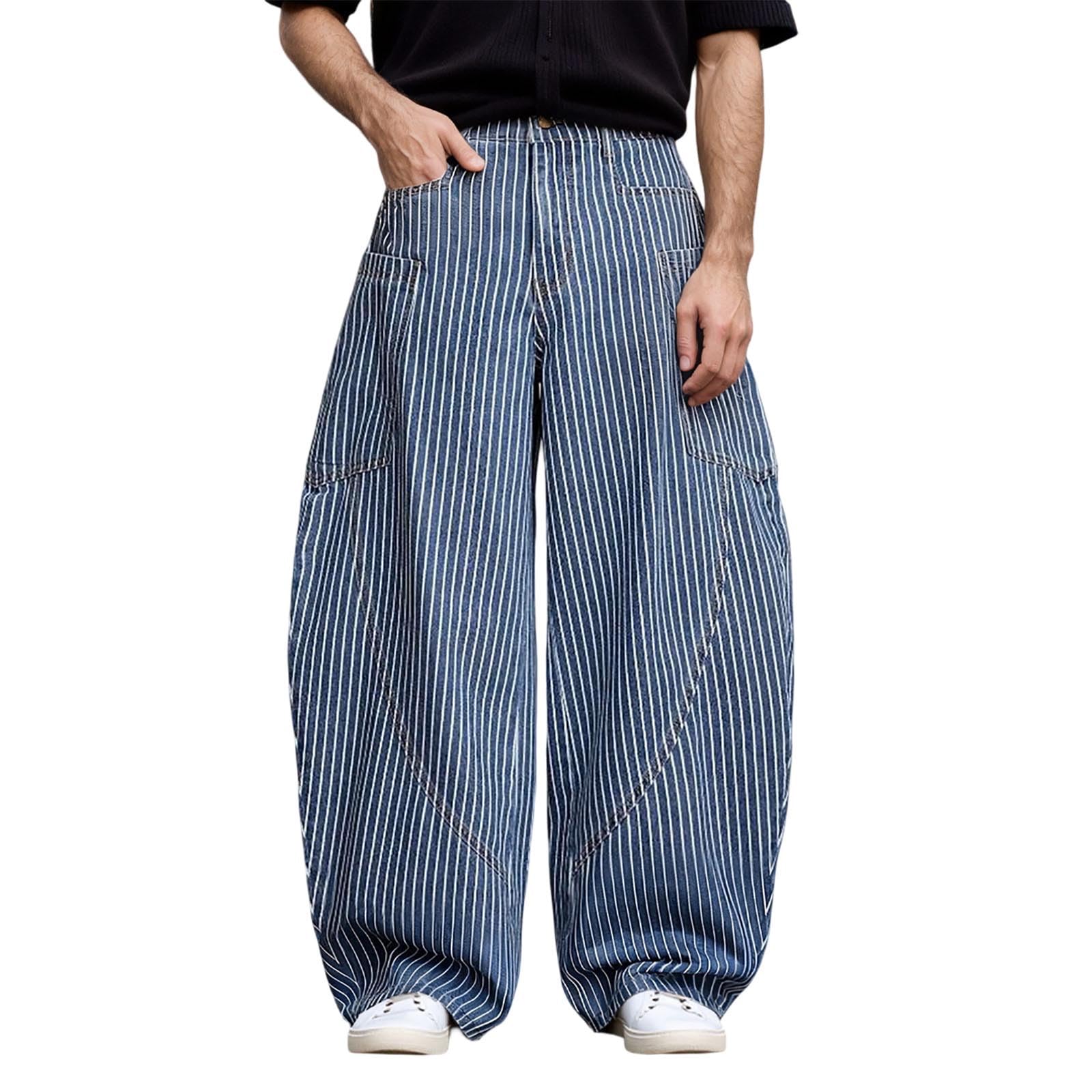 Jeans Uomo Baggy Elefante Loose Balloon Slim Moto Pantaloni Y2K Flare Larghi Invernali Flared Fit Cargo Jins Salopette
