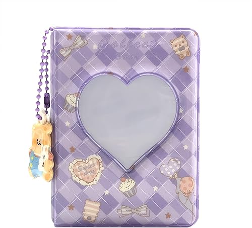 Miniatura 2 de Mini álbum de fotos de 3 pulgadas, carpeta de tarjetas hueca con corazón, álbum de fotos, soporte para tarjetas de fotos Kpop con colgante, 40