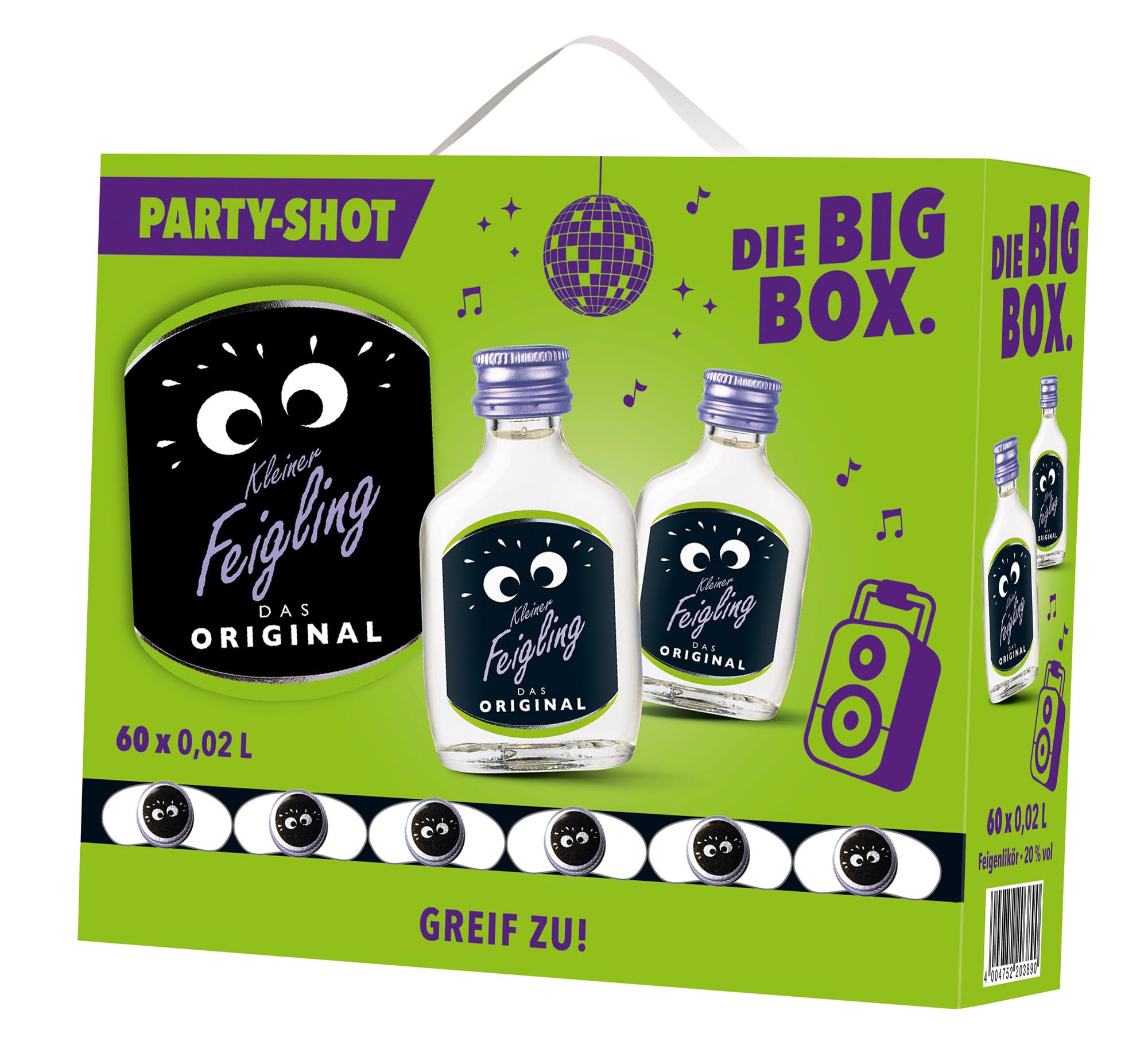 Kleiner Feigling Big Box Das Original 60 x 20 ml Vodka mit Feigenaroma 20 % vol