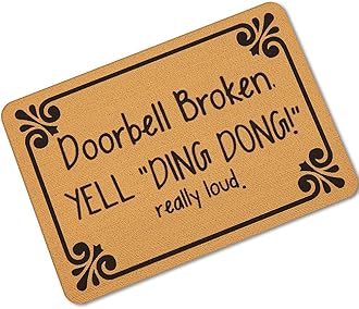 Funny Doormat, Bedroom Entrance Door Mat Pad Kitchen Absorbent Mat Anti-Slip Door Mat Absorbent Mat Doorbell Broken Doormat 23.6"×15.7" Inch