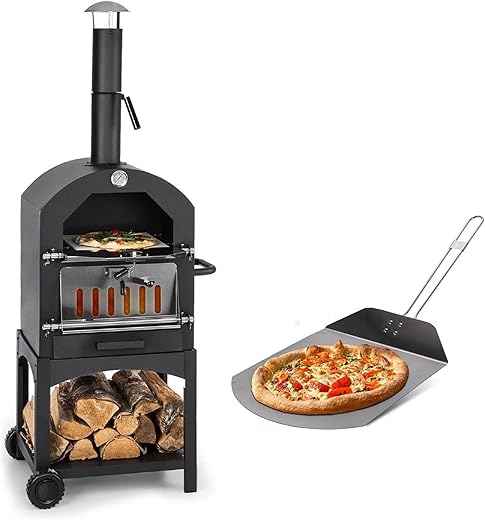 MaxxGarden - Forno per pizza da esterno, alla carbonella, con pala, 45...