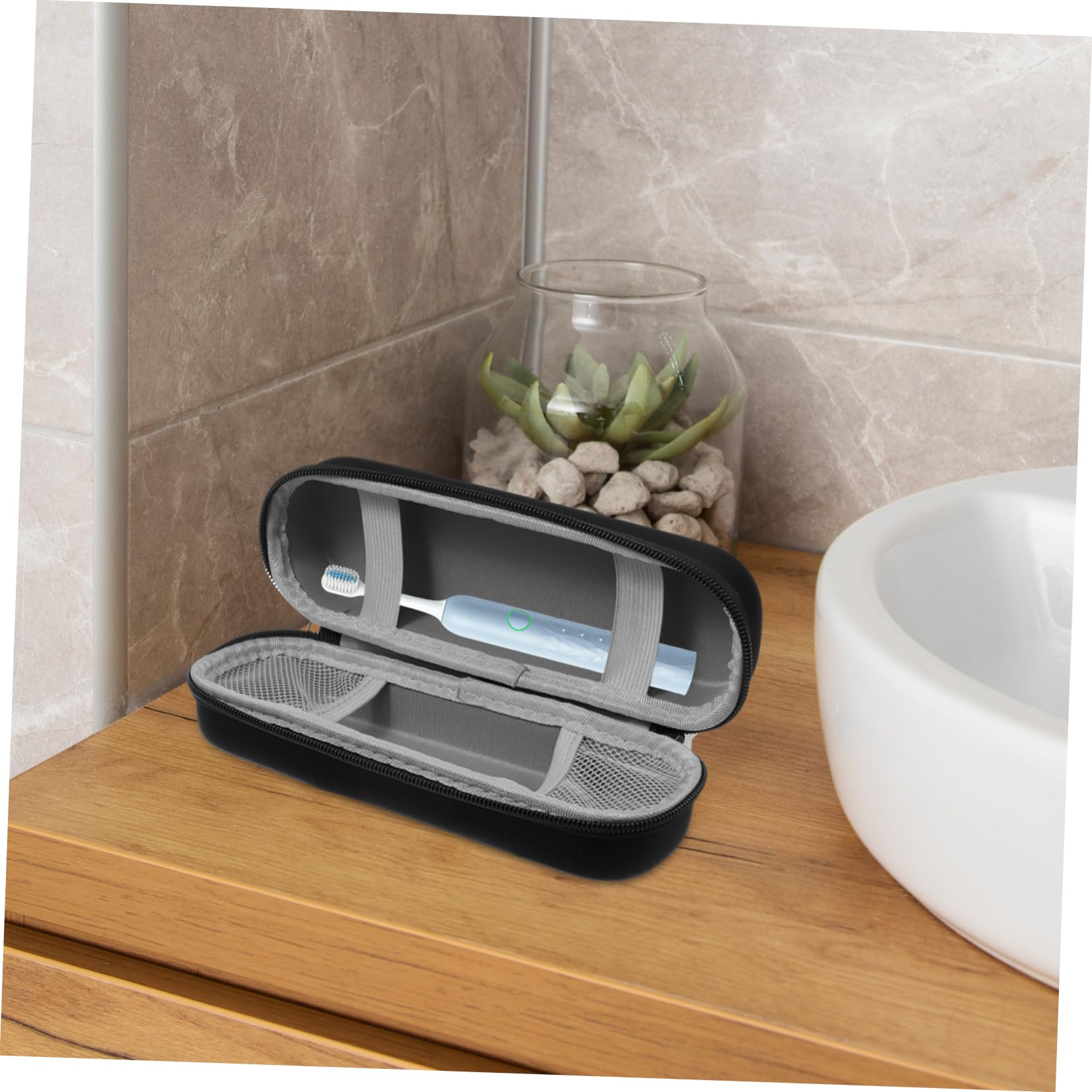 BESTYASH 5 Piezas Porta cepillos de portavoz de Poseedor Bolsa de Viaje para cepillos de Funda Protectora para Cepillo de eléctrico Eva Negro