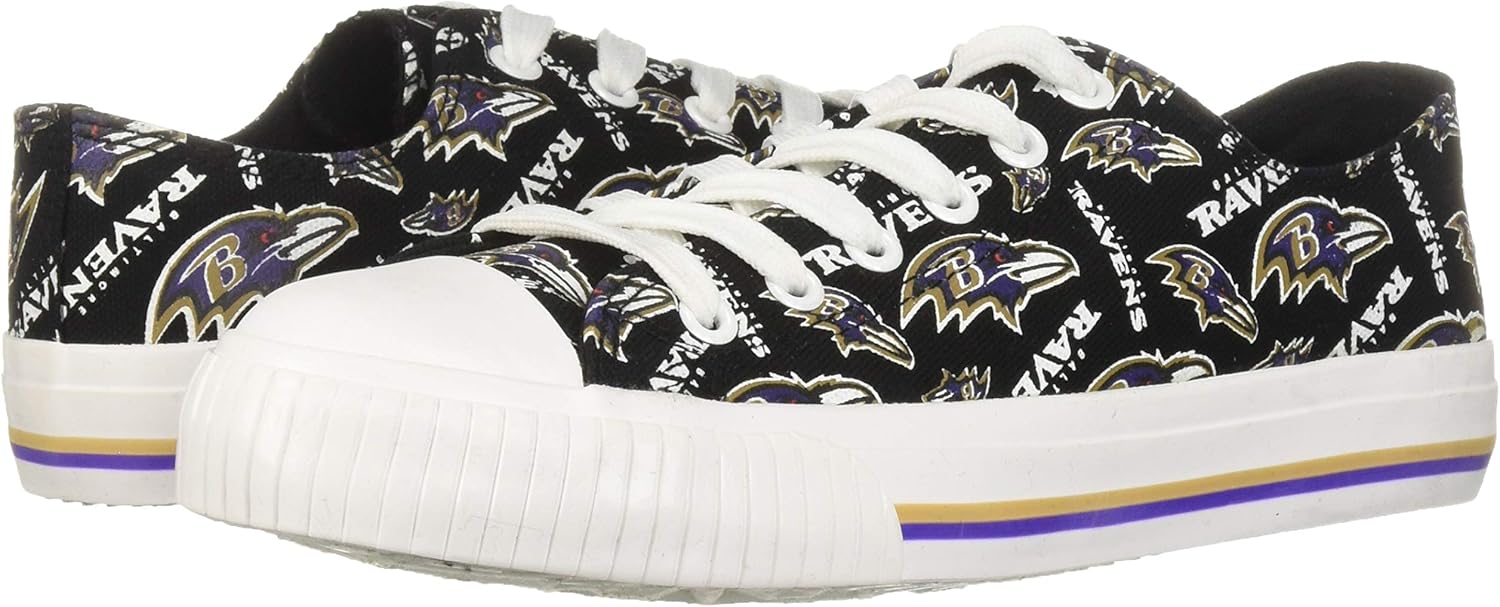 FOCO Baltimore Ravens NFL Womens Low Top Repeat Print Canvas Shoes - 8 - Image 5
