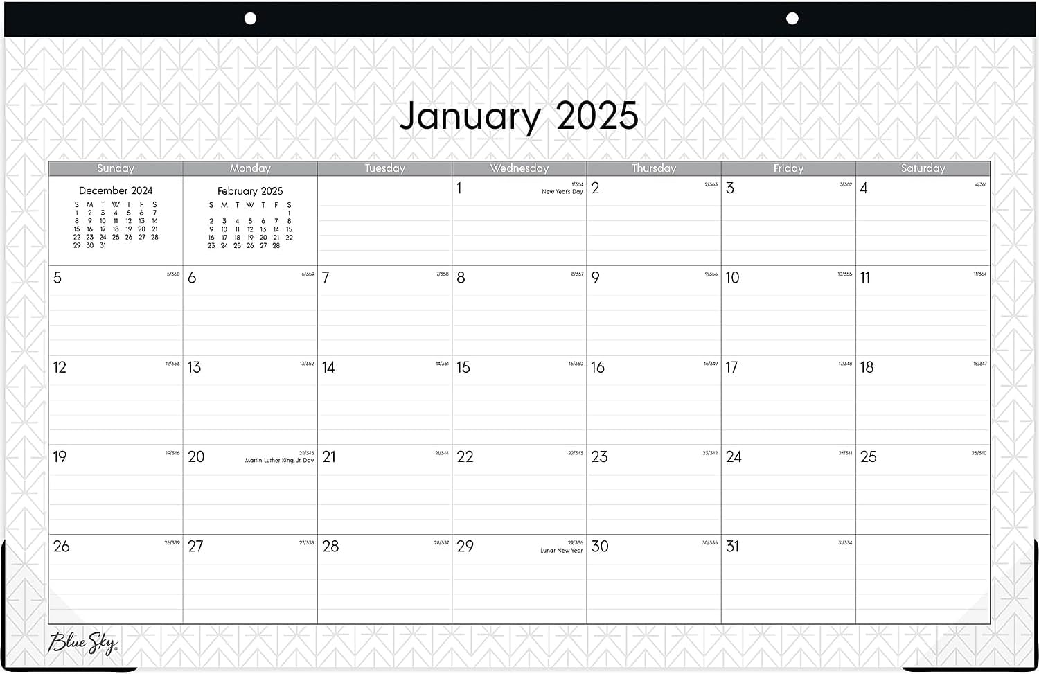 2025 Blue Sky Monthly Desk Pad Planning Calendar, 17" x 11", Enterprise, January 2025 To December 2025