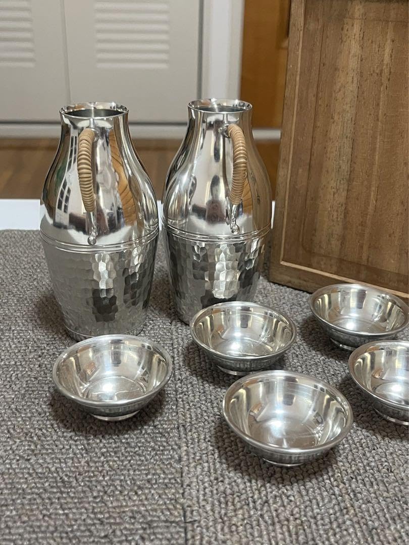 Amazon.co.jp: 本錫 錫製 徳利 錫半 酒器セット 錫 酒器 ちろり 