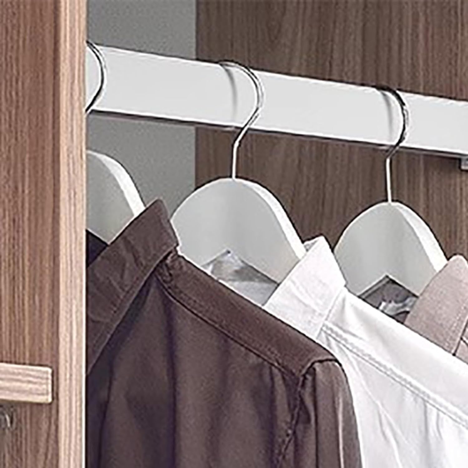 Closet Organizer Rods for Hanging Clothes, Garment Organization Bracket Space Saving, Side Mount Hanger for Cabinet Wardrobe, Customizable(Silver,100cm(39 3/8"))