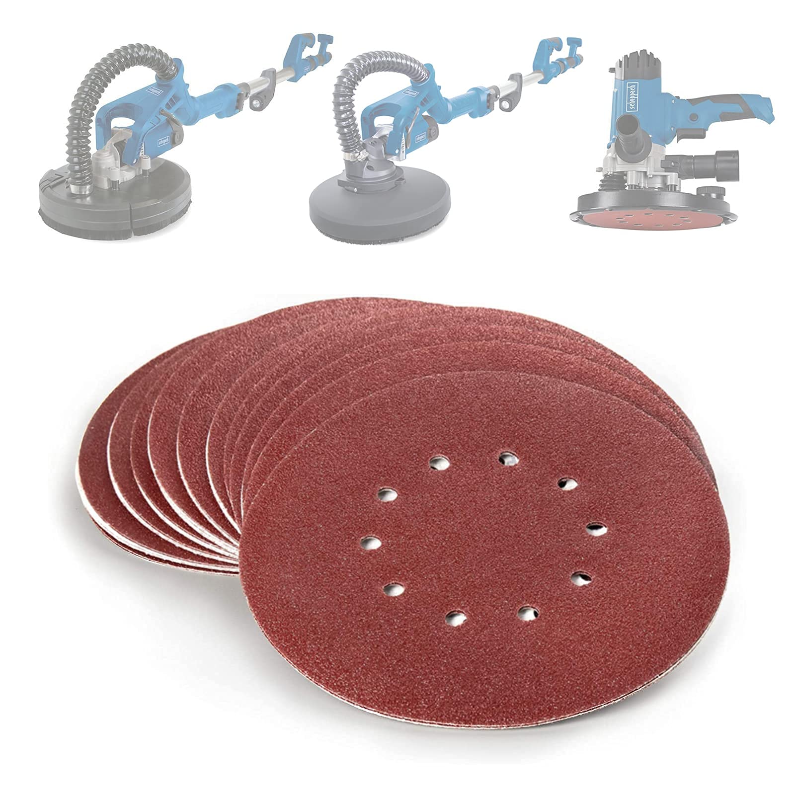 Papiers abrasifs pour ponceuse murale Scheppach, lot de 60 disques perforés 215mm