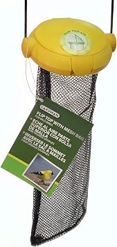 Gardman BA04820A Yellow Flip Top Thistle Feeder Mesh Bag, 4 Wide x 12 High