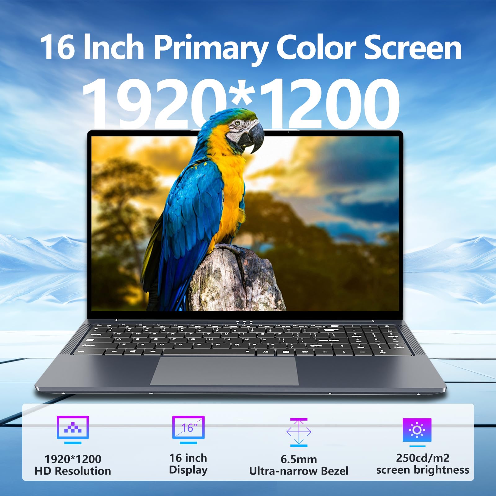 16" Ordinateur Portable Core i5 8210Y (jusqu'à 3.6 GHz) 16Go RAM 1To SSD Win 11 Laptop Écran IPS Clavier Numérique Rétroéclairé RJ45 USB3.0 HDMI BT 5.0 – PC Portable Multitâche et Mobilité - 4