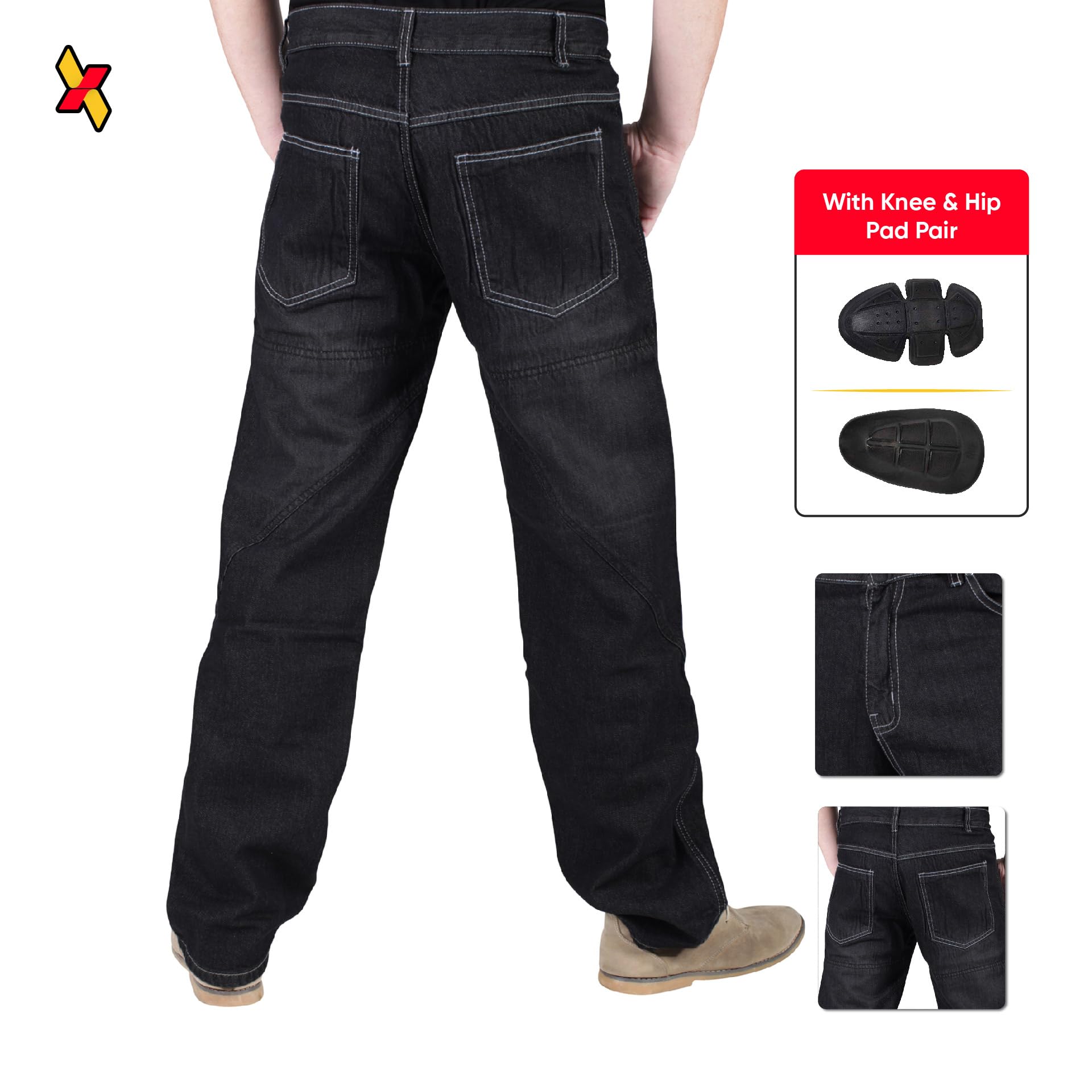 Juicy Trendz® Homme Moto Pantalon Motard Pantalon pour Homme Renforcée Aramide Protection
