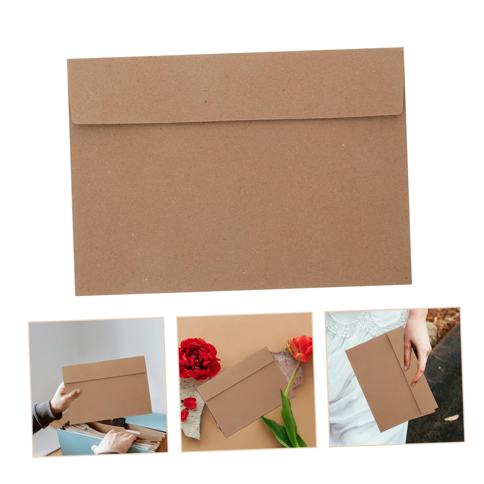 100 Sobres de Papel Kraft de Estilo Vintage Soportes de Almacenamiento de Papel para Invitaciones Y Tarjetas