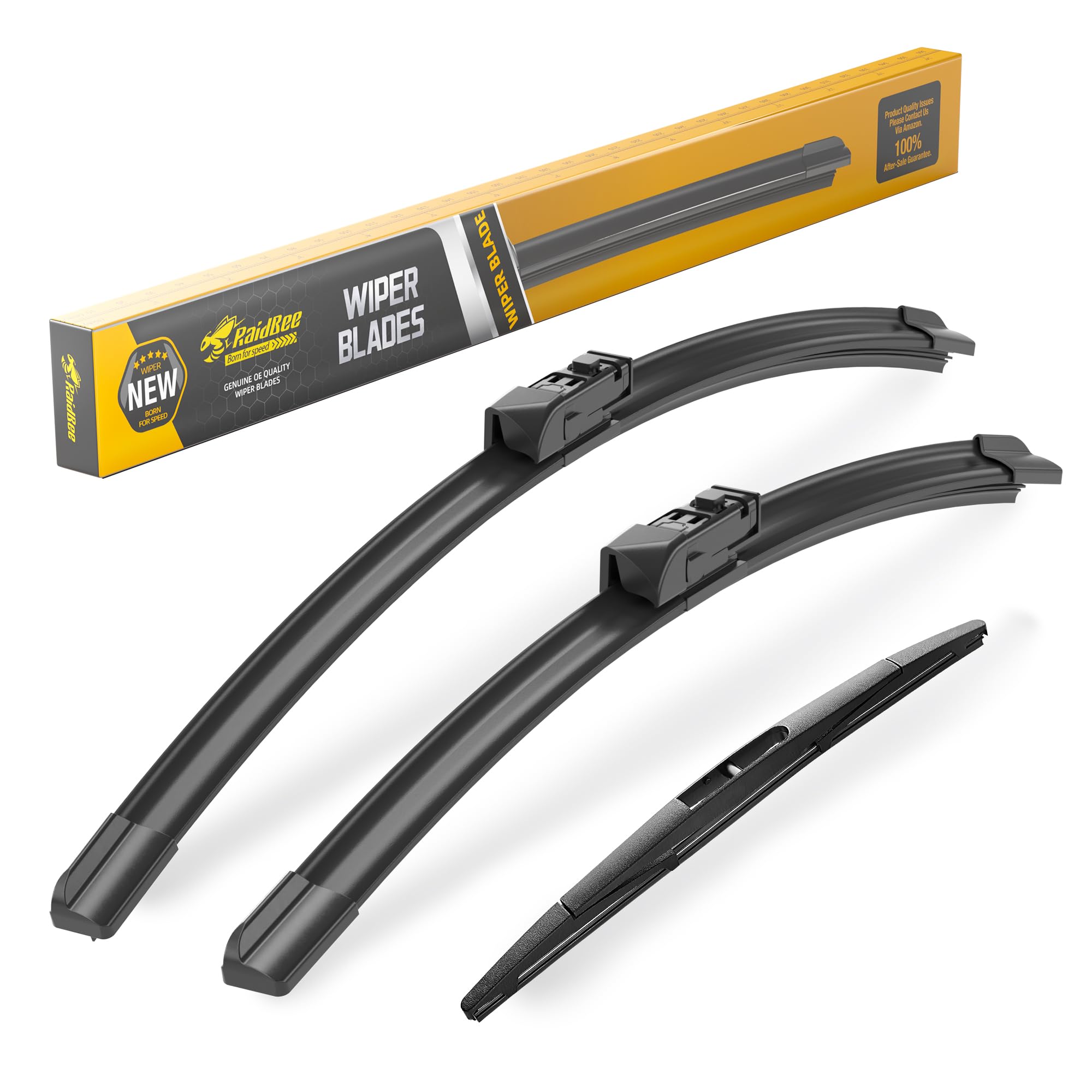Raidbee® 26"+17" Windshield Wiper Blades with 12" Rear Wiper Blade Automotive Replacement Set for Honda HRV HR-V 2023 2024 2025 – Genuine OEM Quality (Set of 3)