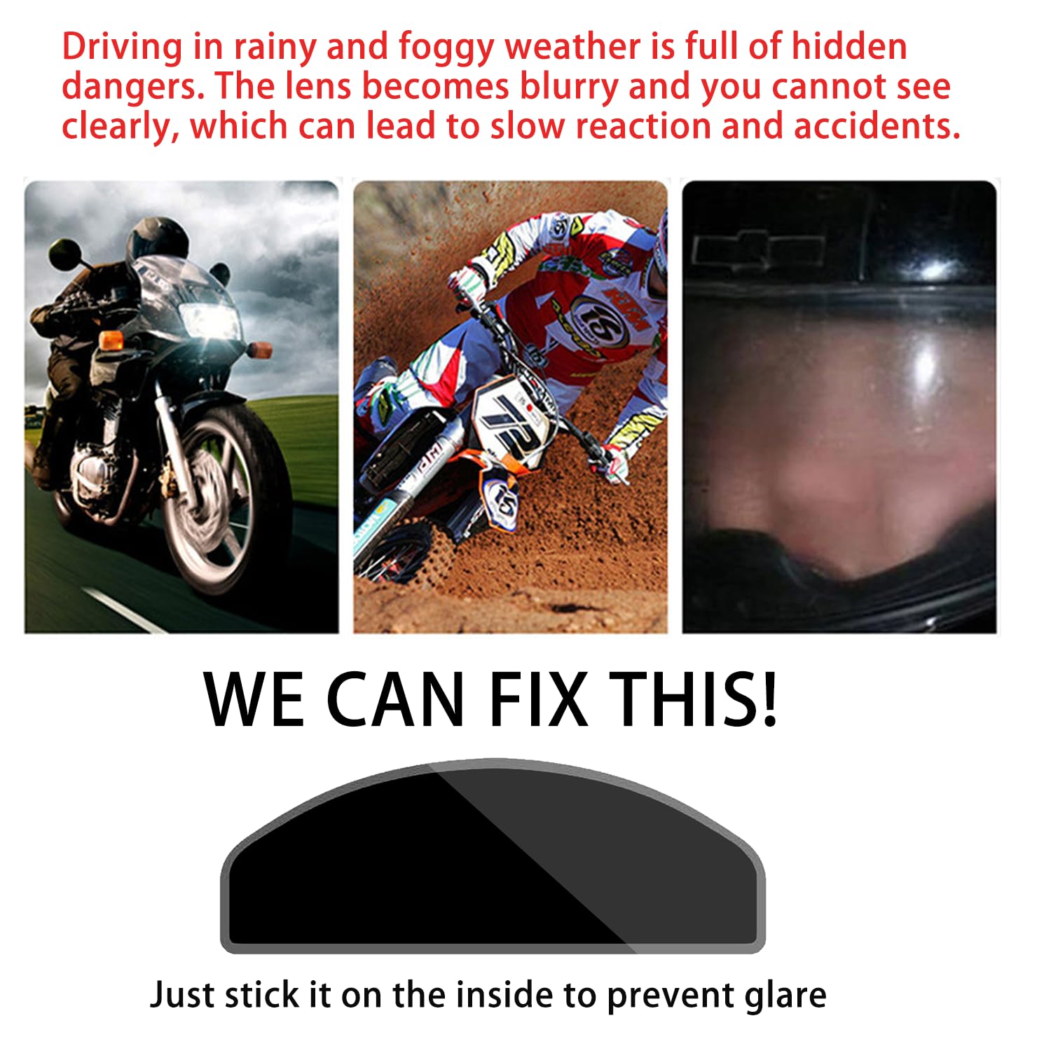 NOUKAJU Universal Motorcycle Helmet Waterproof Film+Anti Fog Film, Helmet Mask Waterproof Film,Motorcycle Helmet Shield, High Light Transmittance(Waterproof Film 1pack+Anti Fog Film 1pack)