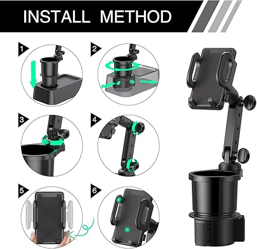 Miniatura 6 de 1 soporte para taza de agua 2 en 1 para automóvil, soporte para teléfono móvil, limitador de taza de agua giratorio portátil multifuncional, soporte