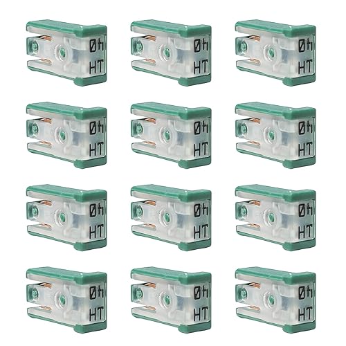 12PCS Mini Slotted Automotive Cartridge Fuse Kit, 40A 32V Micro