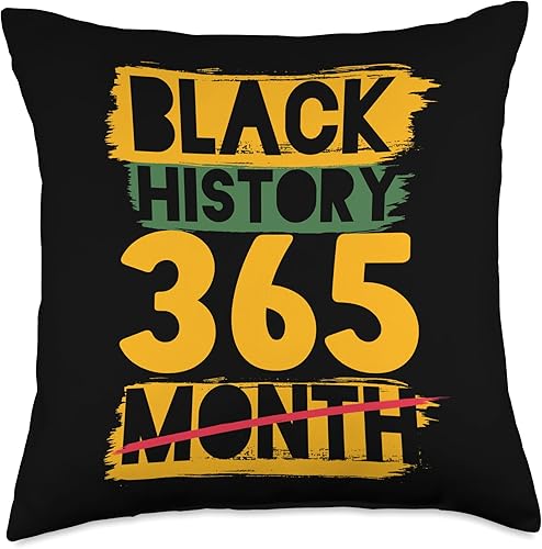 History Month 247365 - Almohada de orgullo negro, 18 x 18 pulgadas, multicolor