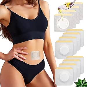 50Pcs Castor oil Pack Wrap Belly Button, Highly Absorbent Self-Adhesive Organic Cotton Castor Oil Packs Wrap Promotes Digestion(Oil Not Included)
