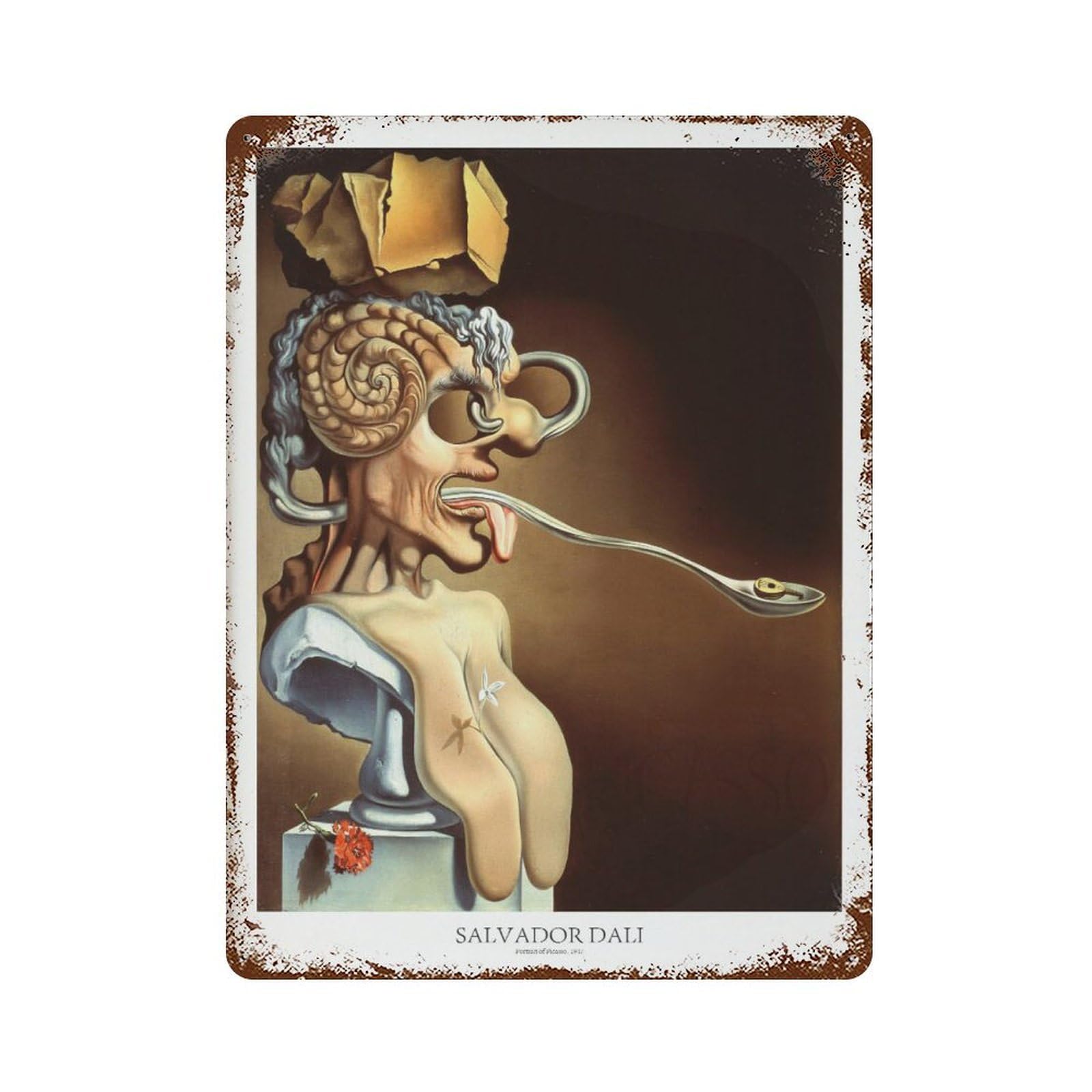 xiaoxiaoshen Salvador Dali, Portrait of Picasso Exhibition Wall Decor Art Metal Tin Poster Modern Home Decor Art Home Bar Shop Decorations Vintage Sign 40x30cm