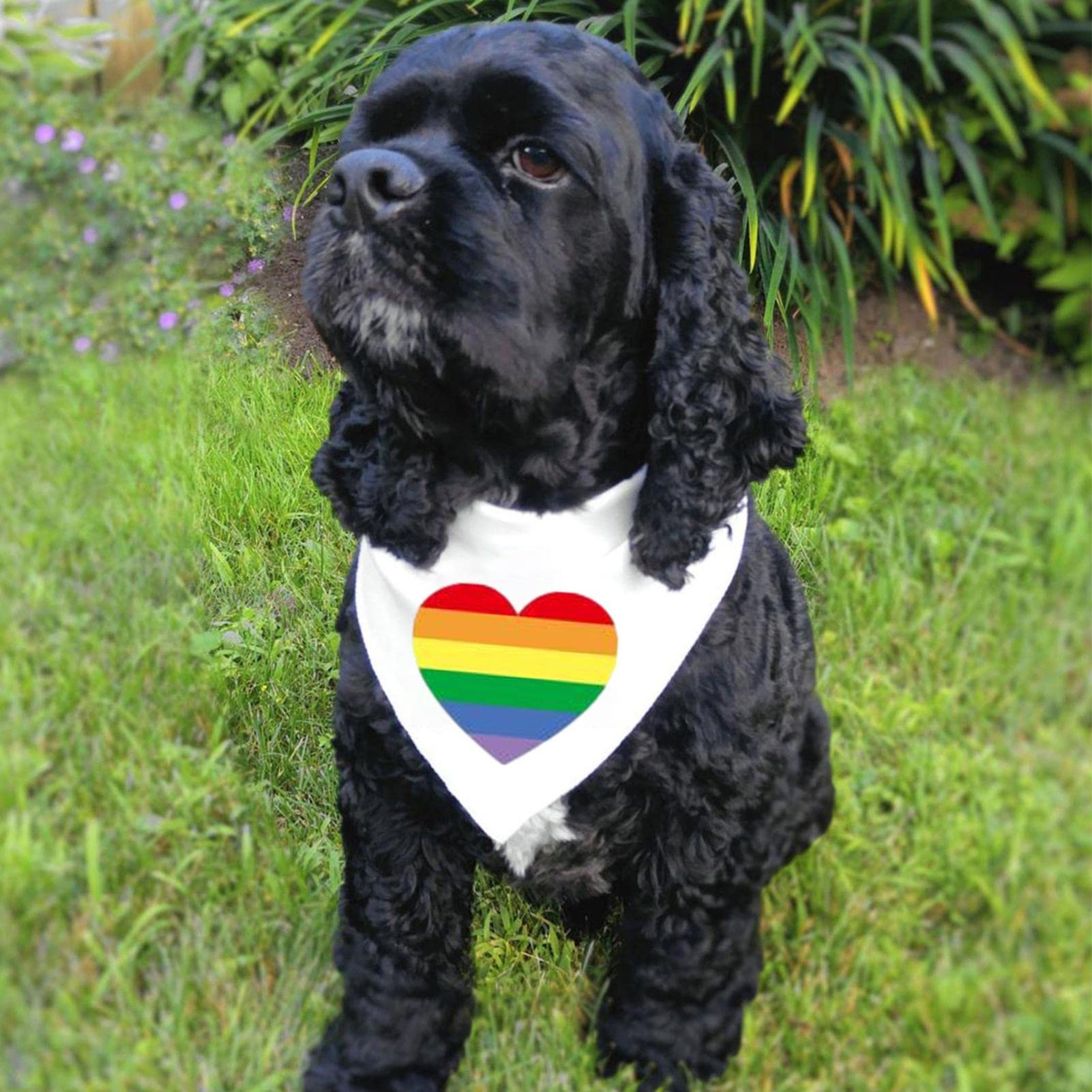 6er Set Hunde-Bandanas Tie-Dye Regenbogen – Verstellbare Dreieckstücher Aus Polyester, Waschbar