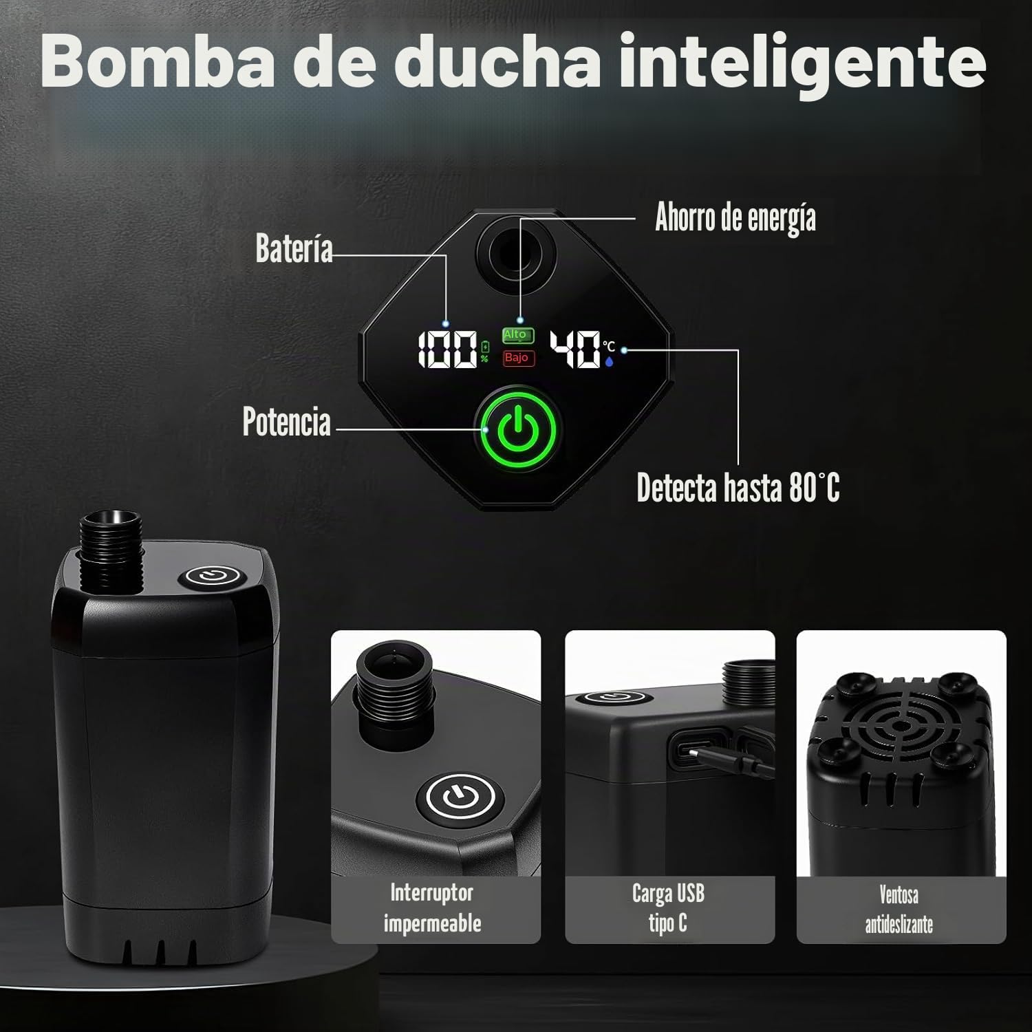 Goody King Ducha Portatil Camping con Bomba Batería 6000mAh – Kit Ducha Agua con Cubo Plegable 20L, Cabezal 3 Modos, Manguera 2m, IPX7, Carga USB-C – Ducha Camper Furgoneta Exterior Perro Jardín
