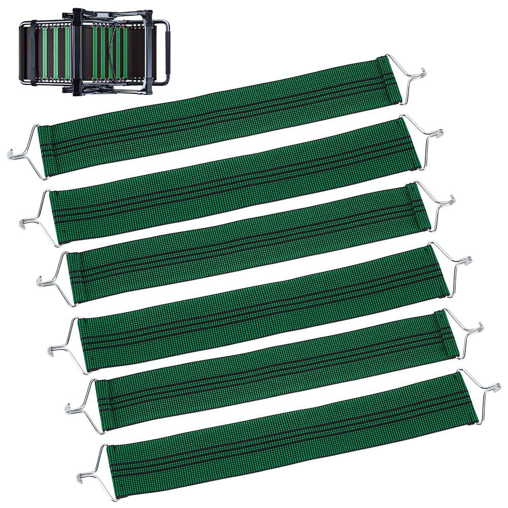 FINGERINSPIRE 6 Pz di Cinture per Sedia a Gravità Addensate, 38x5.6cm Cintura Anti-Crepa Rinforzata in Tessuto per Sedia Zero Gravity con Ganci in Ferro per la Sostituzione Della Cintura di Rinforzo