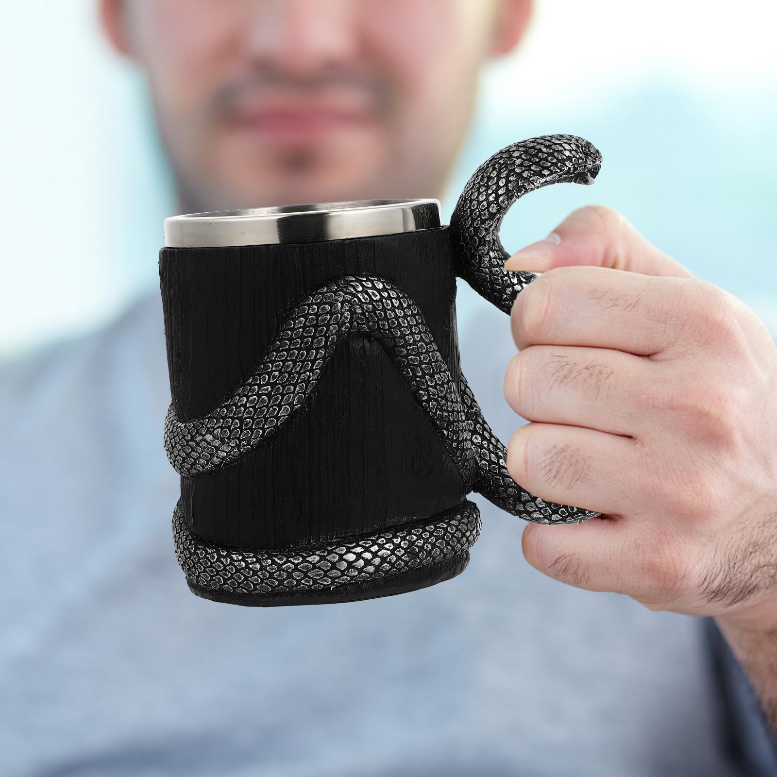 Alasum 600ml Edelstahl Trinkbecher mit Glatter Oberfläche und Großer Kapazität Doppelwandiger Wasserbecher aus Kunstharz für Zuhause und Büro