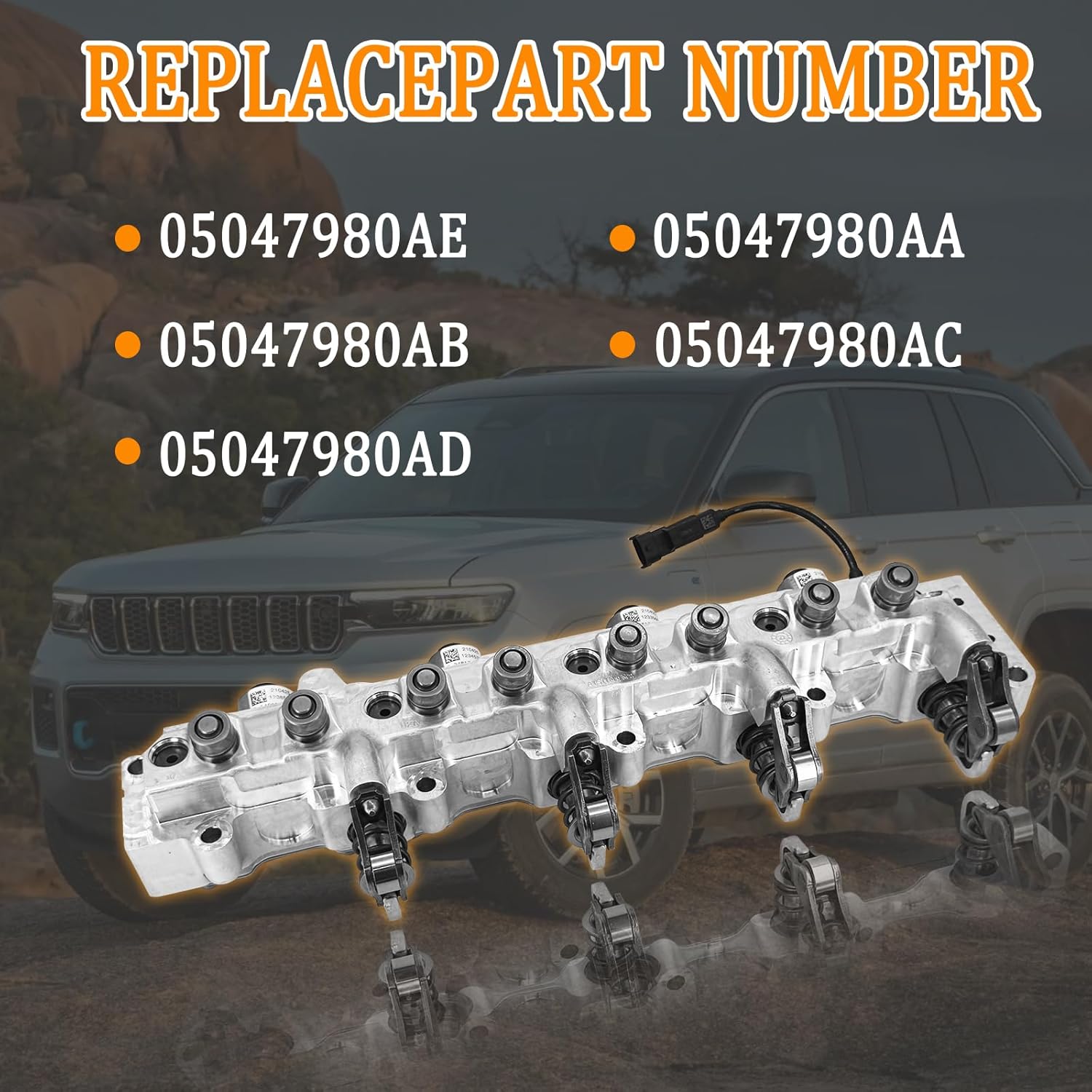 Variable Valve Multiair Actuator Assembly Compatible with 2.4L Jeep Cherokee 2014-2023, Fit for Dodge Dart 2014-2016, Fit for Chrysler 200 2015-2017 5047980AE 5047980AC