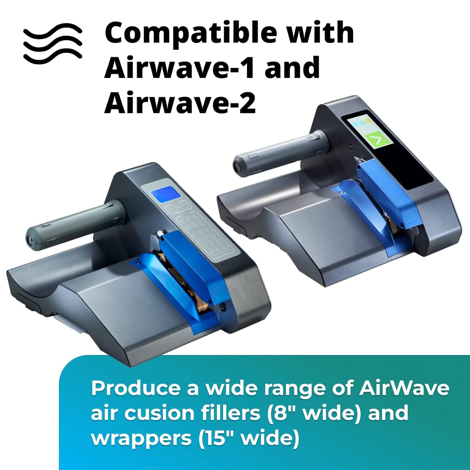 IDL Packaging EcoWave-8.3 Air Pillows for Packaging, 15" Wide and 1300' Long CO2-Neutral Film (1 Roll) - Earth-Friendly Packing Air Bags - Inflatable Cushion Wrap Roll for Shipping