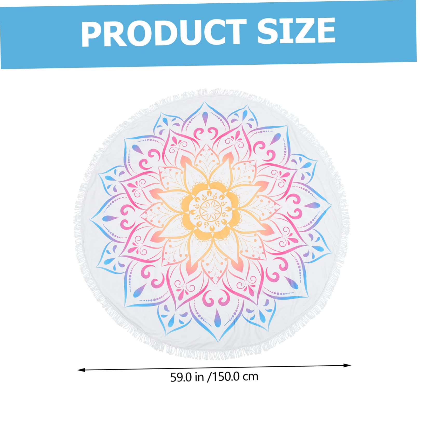 PRETYZOOM 2 Pz Telo Mare Mandala Coperta Per Telo Mare Telo Piscina Multifunzione Coperte Leggere Asciugamani in Microfibra Per Il Corpo Asciugamano Hippy Fibra Superfine Bianca