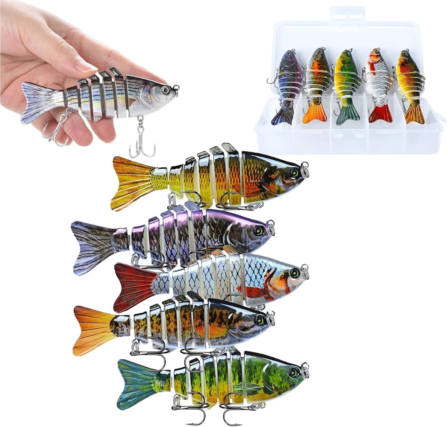 Robotic Fishing Lure, 3D Swimming Bait for Freshwater & Saltwater, Fishing Gear Attracts Fishing Lures Walleye Trout Bass for Beginners, Amateurs and Professionals