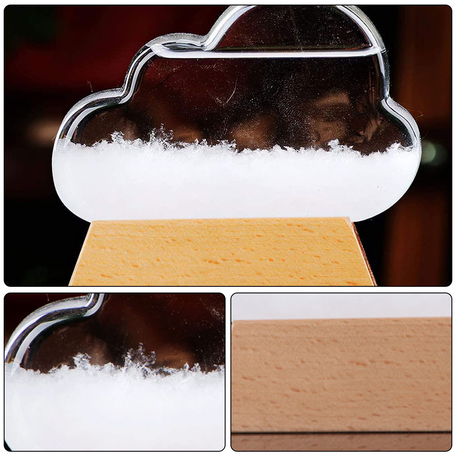Storm Glass - Barometro a forma di nuvole, previsioni, stile nordico, decorazione bottiglia in vetro tempesta, bottiglia decorativa creativa per la casa (bianco)