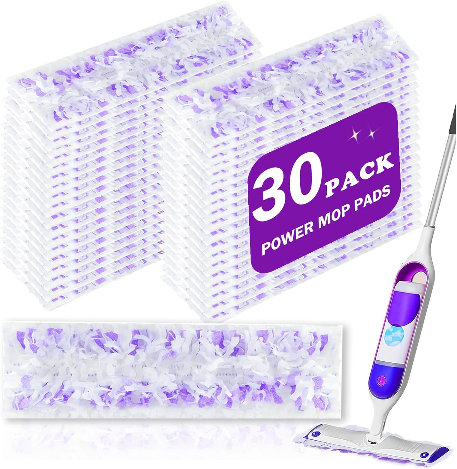 60 Pack Disposable Power Mop Refill Pads for Swiffer PowerMop - Multi-Surface Floor Cleaning Mop Pads, Compatible with Swiffer Wet Pads Refill, 12 Layers Thickened | Super Absorbent
