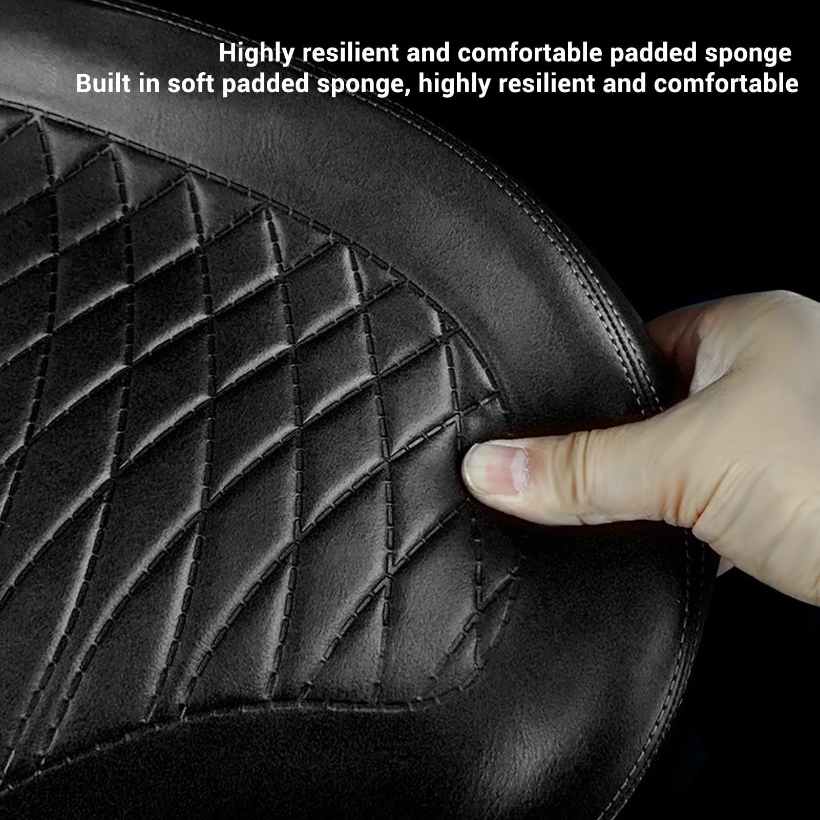 Fockety Selle de vélo, Coussin de Selle Large sans Nez, surdimensionné, avec Mousse à mémoire de Forme absorbante, Cuir PU Doux au Toucher, Selle de vélo Confortable pour VTT