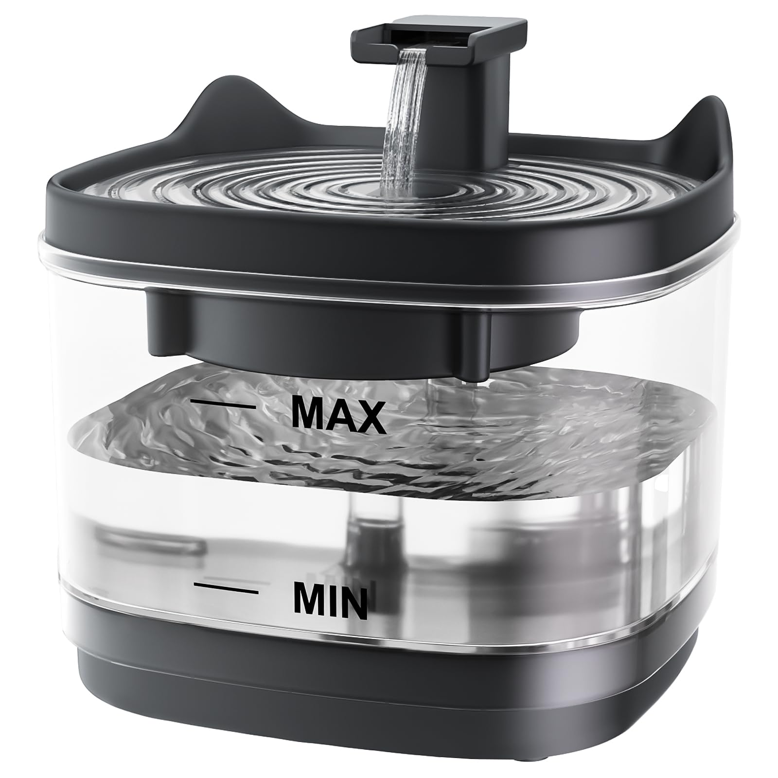 Cat Water Fountain - 54oz/1.6L Cat Fountain Super Silent Pet Water Fountain, Separate Water Pump Water Fountains for Cats Indoor, Pet Water Fountain, Suitable for All Cats and Small Pets(Light Gray)