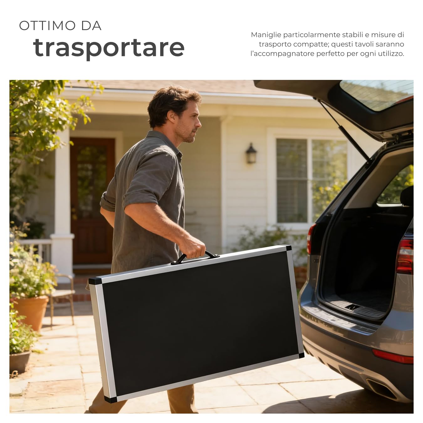 tectake® Tavolo da Lavoro Pieghevole in Alluminio, Multifunzionale, 300x60 cm, Tre Pezzi, Tavoli Pieghevoli da Lavoro, Regolabili, Tappezzeria, Feste, Campeggio, Stabili, Montaggio Rapido, Peso 11 kg
