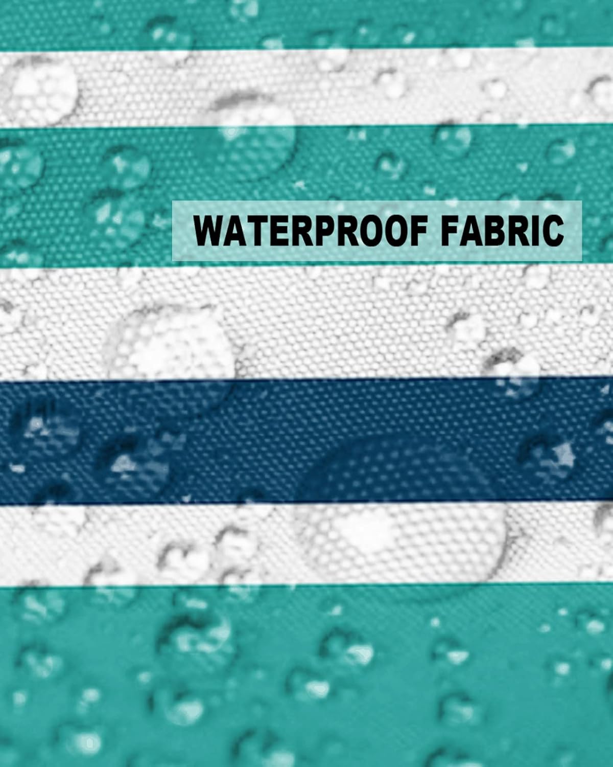 Outdoor Waterproof Throw Pillow Covers Set of 2 Navy Blue Turquoise Stripes Decorative Outdoor Pillows Cushion Case 20x20 Inch Teal Striped Patio Pillows for Couch Sofa Bed Garden Office Home Decor