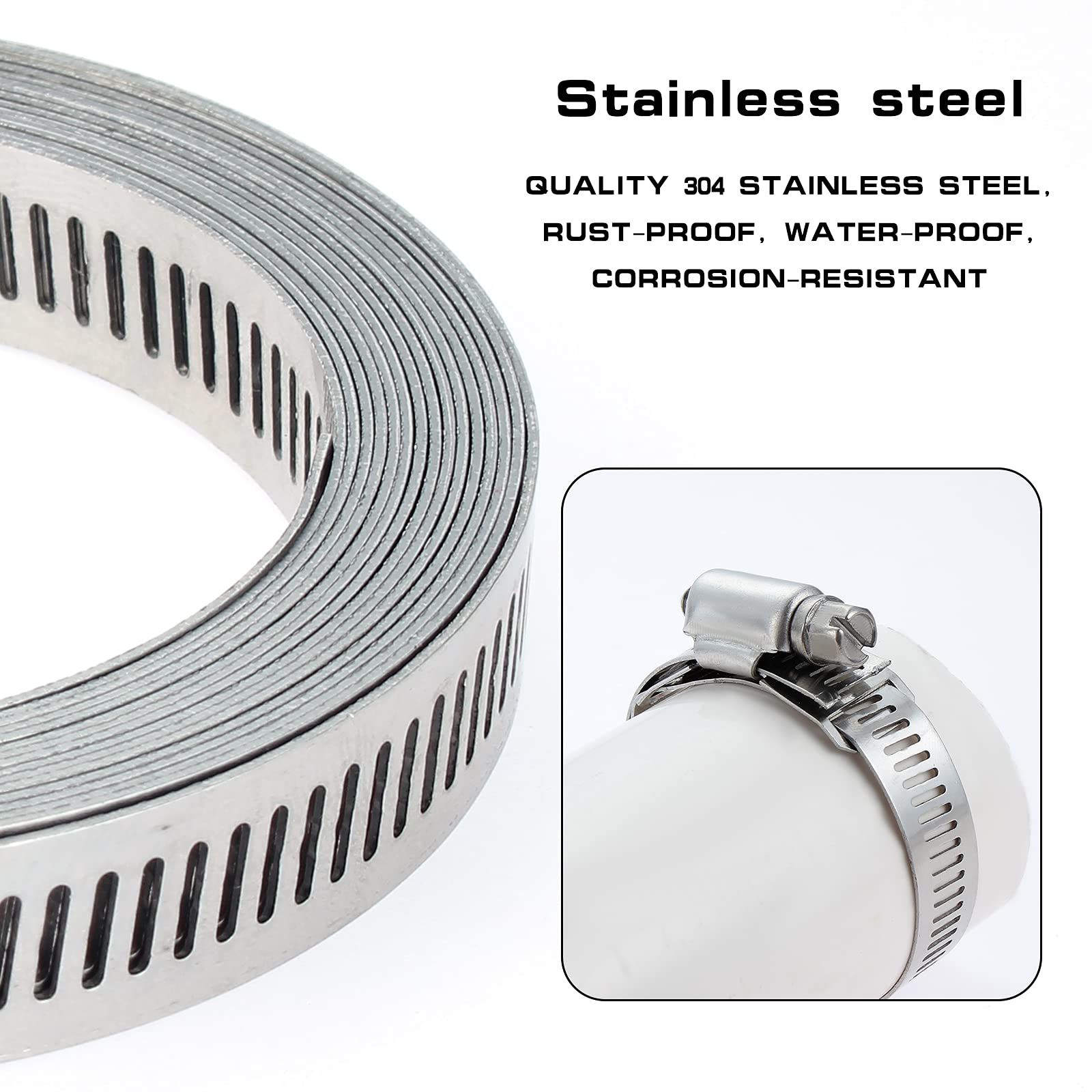 20 Fascette Metalliche Stringitubo Regolabili 8-10mm - Per Tubi Acqua, Carburante E Applicazioni Meccaniche - Foto 4