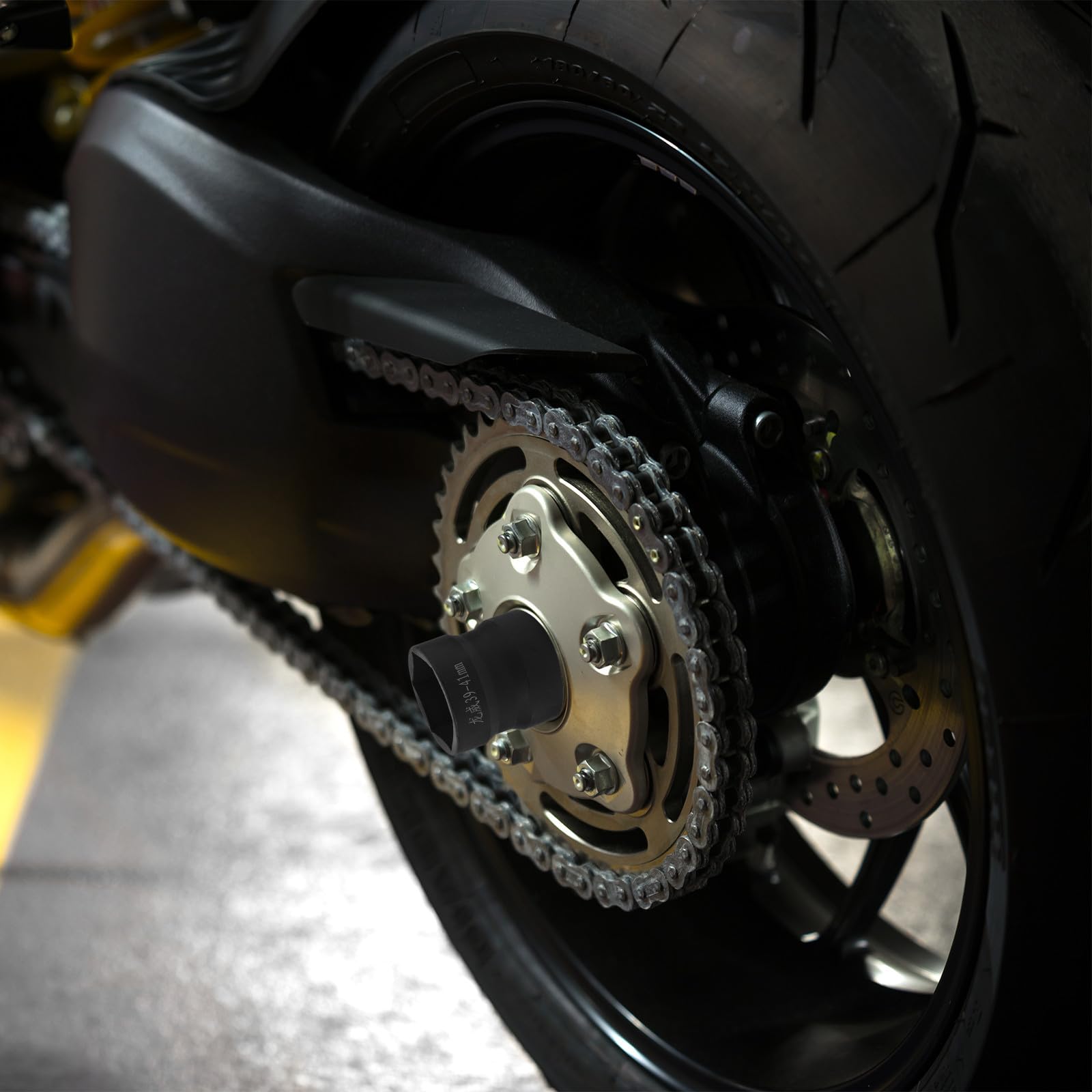 Juego de Vasos de Impacto para Reparación de Motocicleta, Acero Negro, Doble Cabeza, Diámetro 39-41mm, para Desmontar y Ajustar Tuercas en Espacios Estrechos