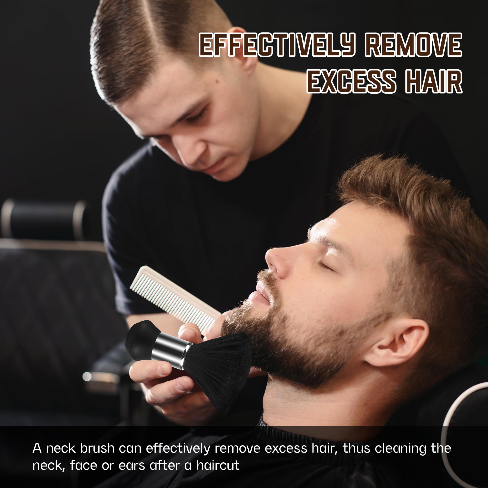 3 pezzi spazzola per capelli spazzola da barbiere, spazzola da parrucchiere, set da barbiere, per la pulizia dei capelli nel salone di parrucchiere, rimozione della polvere