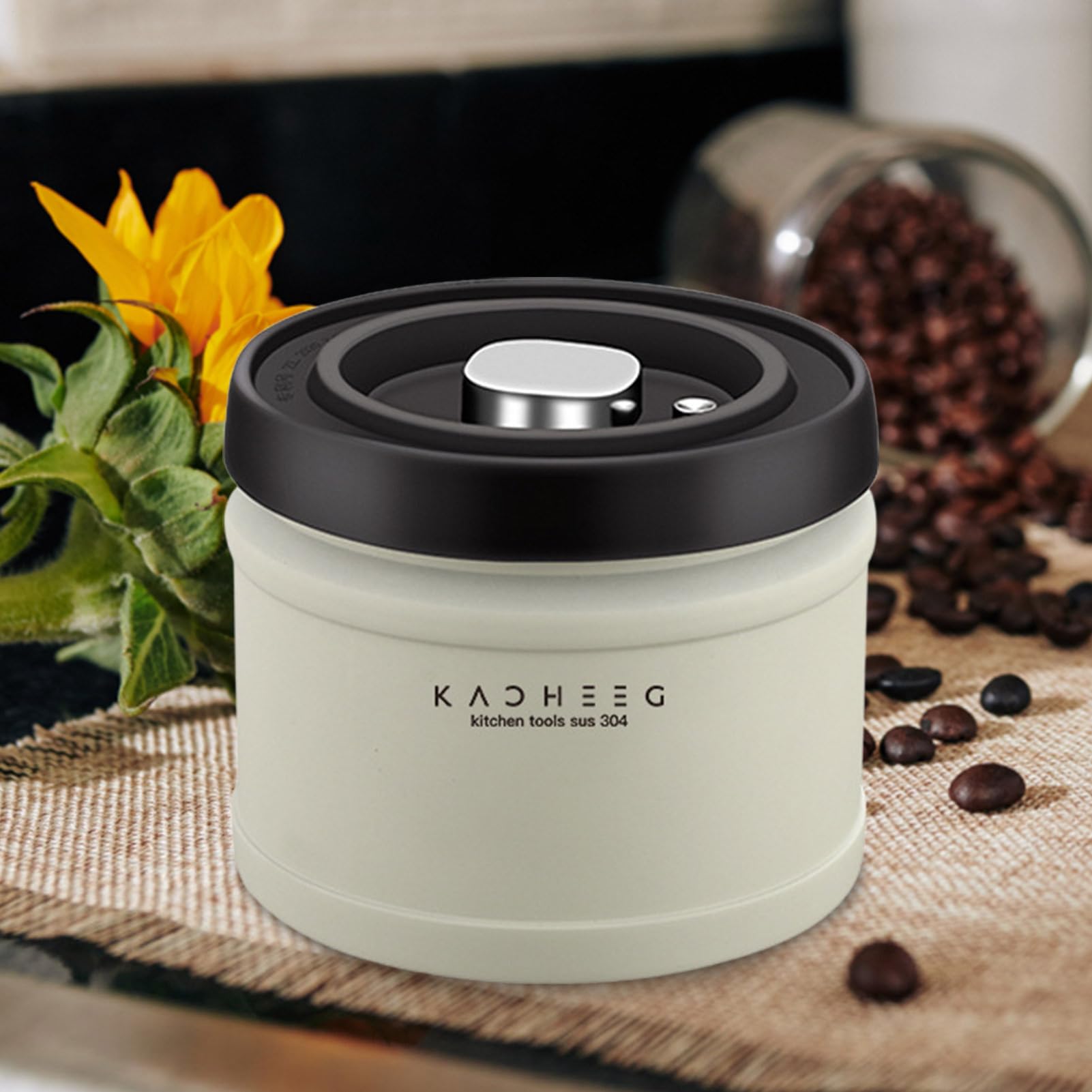 Luftdichter Kaffeebehälter – 6 Zoll Kaffeebehälter, Behälter aus Edelstahl