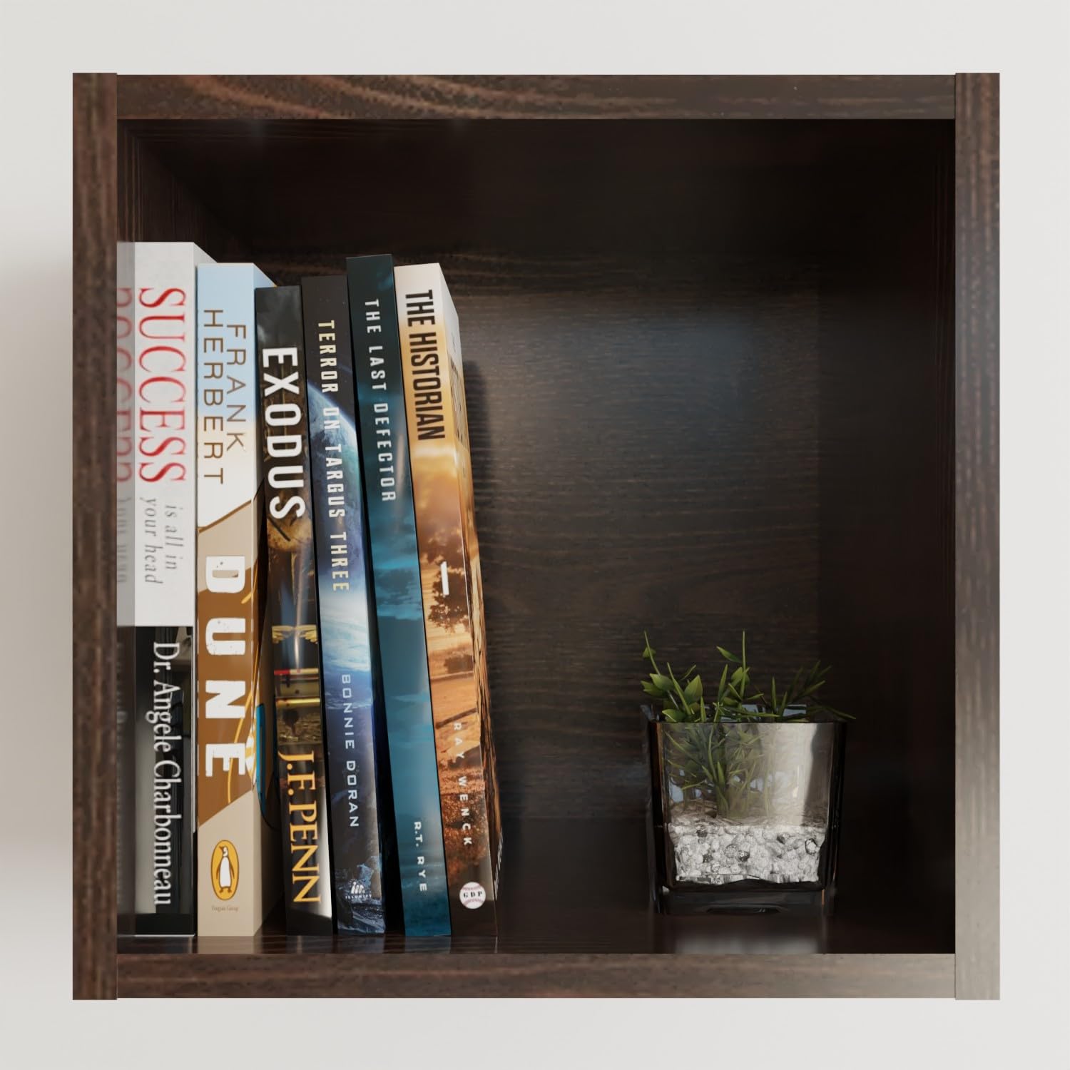 Étagère murale cube bois mélaminé noir 25 cm Tikub pour rangement