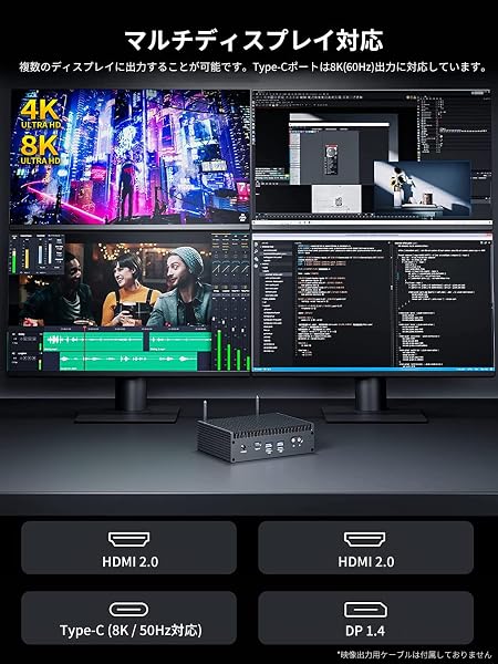 Skynew ファンレス ミニPC Windows11 Pro 静音 耐久性 省電力 第12世代 Core i7-1255U / 16GB DDR4 / 1TB NVMe SSD 2.5Gbps LANx2 業務用 産業 パソコン 品番 K12 - 4