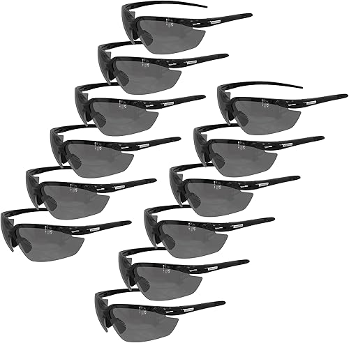 Miniatura 11 de JORESTECH Anteojos de seguridad, ANSI Z87+ gafas de seguridad policarbonatadas resistentes a los impactos para protección ocular, paquete de 12 Negro