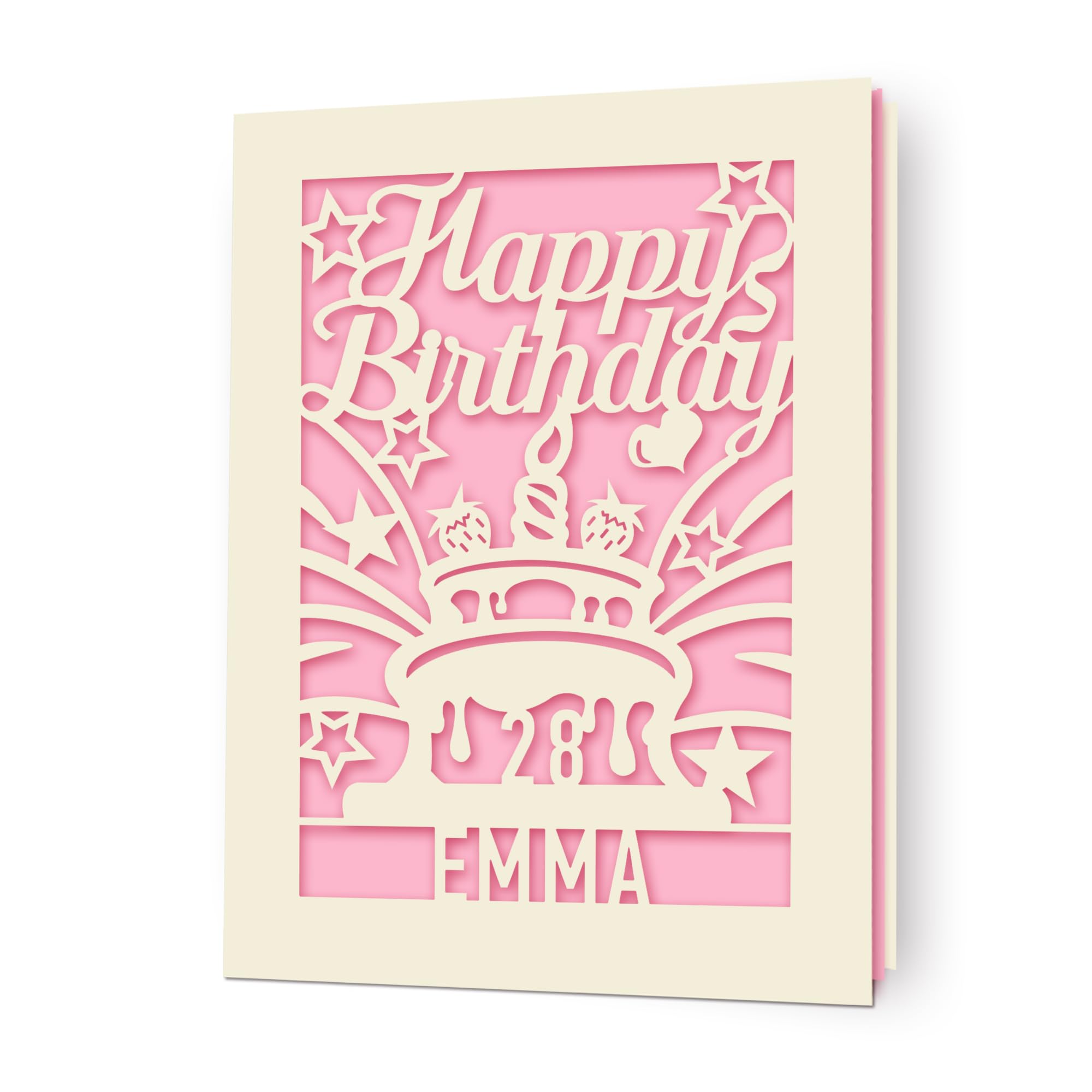 EDSG Personalized Birthday Cards Laser Paper Cut Birthday Greeting Cards with Envelope Happy Birthday Card for 13th 18th 21st 30th 40th 50th 60th (