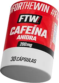 FTW Cafeína Anidra 200mg com 30 Cápsulas, Suplemento para Energia, Foco e Desempenho