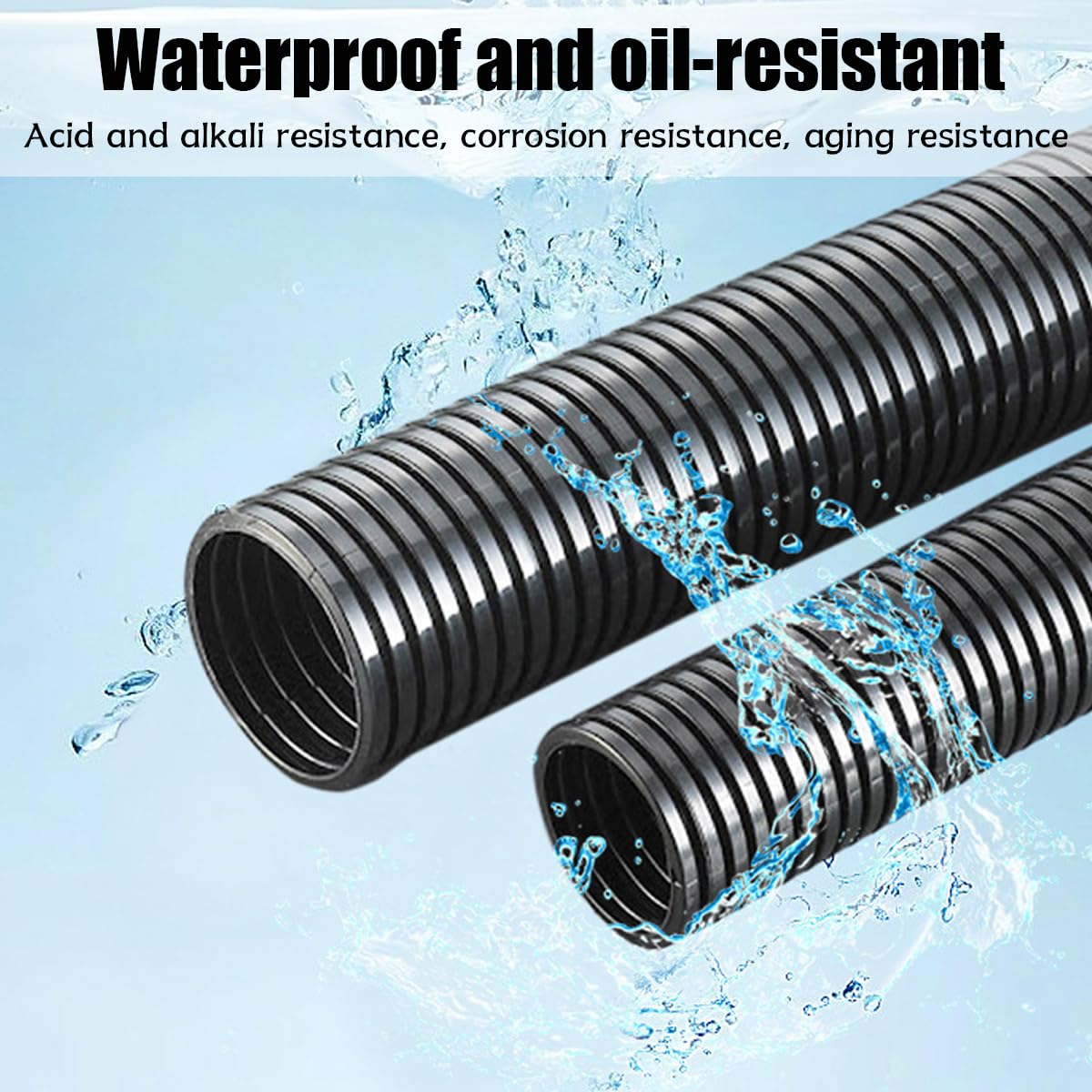 CGEAMDY Manguera Corrugada, Ignífugo Tubo Corrugado, Tubería Alambre Conducto Para Proteger Cables Eléctricos, 5m Longitud Corrugado Fuelle Conducto Tubo Protector Manga Para Coche(10x13mm)